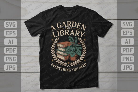 A Garden and a Library Design Graphics