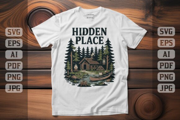 Hidden Place Retro Forest Cabin Graphics