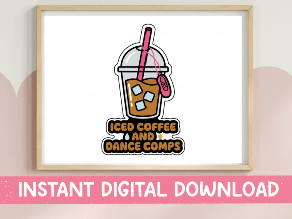 Iced Coffee and Dance Comps Sticker Graphics