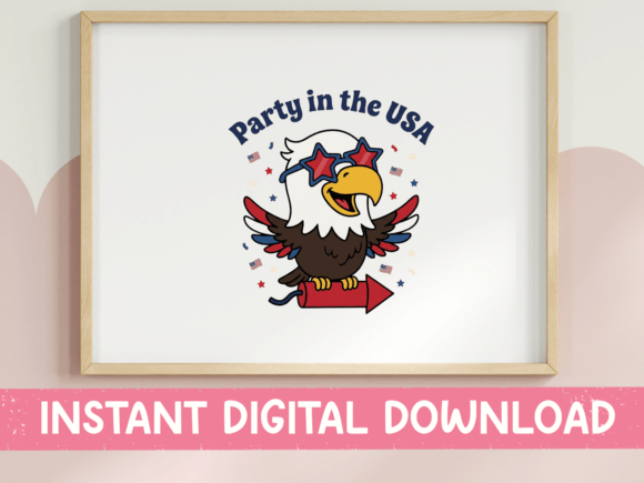 Party in the USA Eagle Patriotic Design Graphics