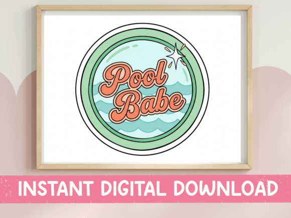 Pool Babe Retro Badge SVG: Graphics for T-Shirt Designs