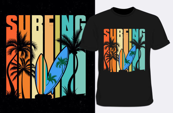 Surfing Nature T-shirt Design