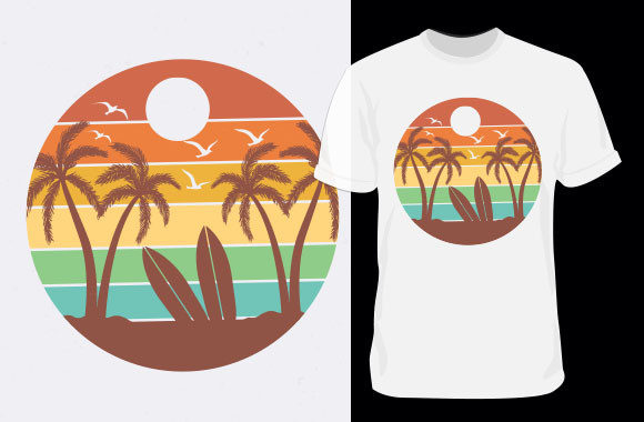 Surfing Vintage Nature with Surfboard Graphics