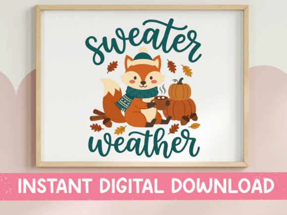 Sweater Weather Fox SVG PNG: Graphics for T-Shirt Designs