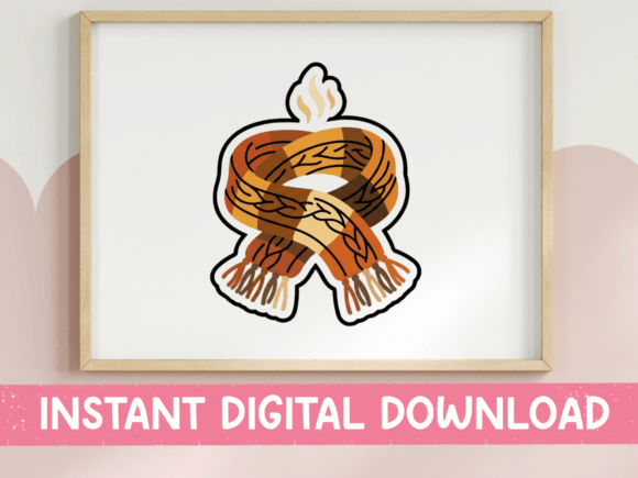 Warm Pretzel Scarf Sticker Fall: Graphics for T-Shirt Designs
