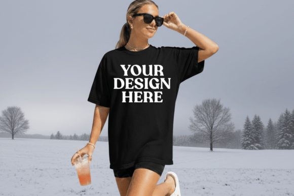White T-Shirt on Beach T-shirt Mocup